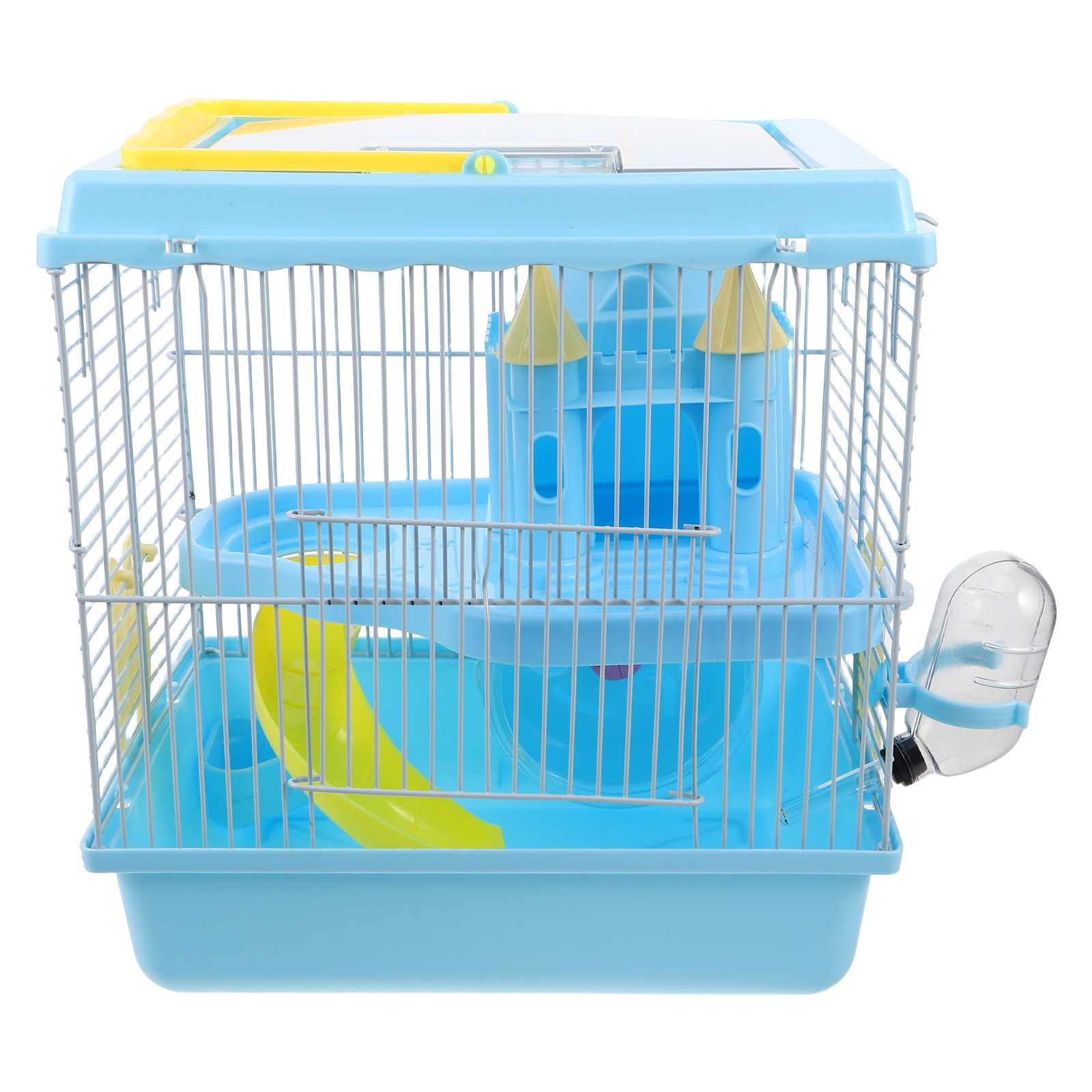 Hamster Cage Wheel - Luxury Castle-Style Hamster Cage 2-Tier Transparent