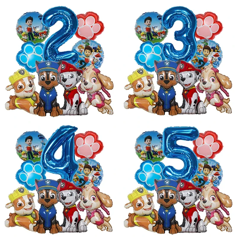 Pet Supplies In - 9pcs Cartoon Paw Patrol Foil Balloon