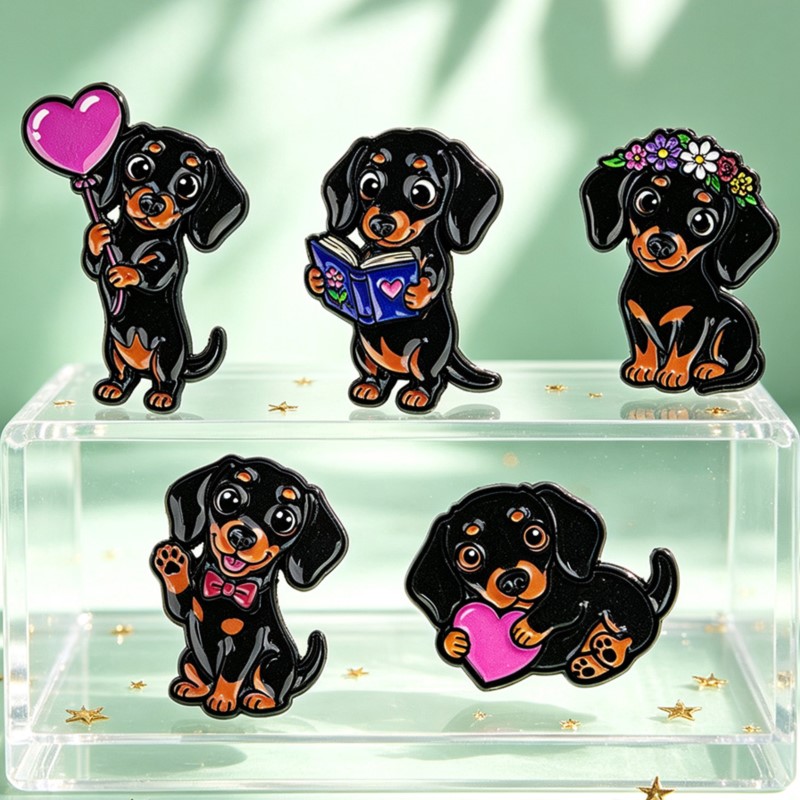 5pcs Cute Dachshund Enamel Pin - đánh giá và giá Pet Supplies Store
