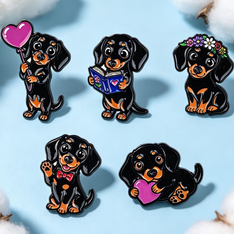 5pcs Cute Dachshund Enamel Pin - đánh giá và giá Pet Supplies Store