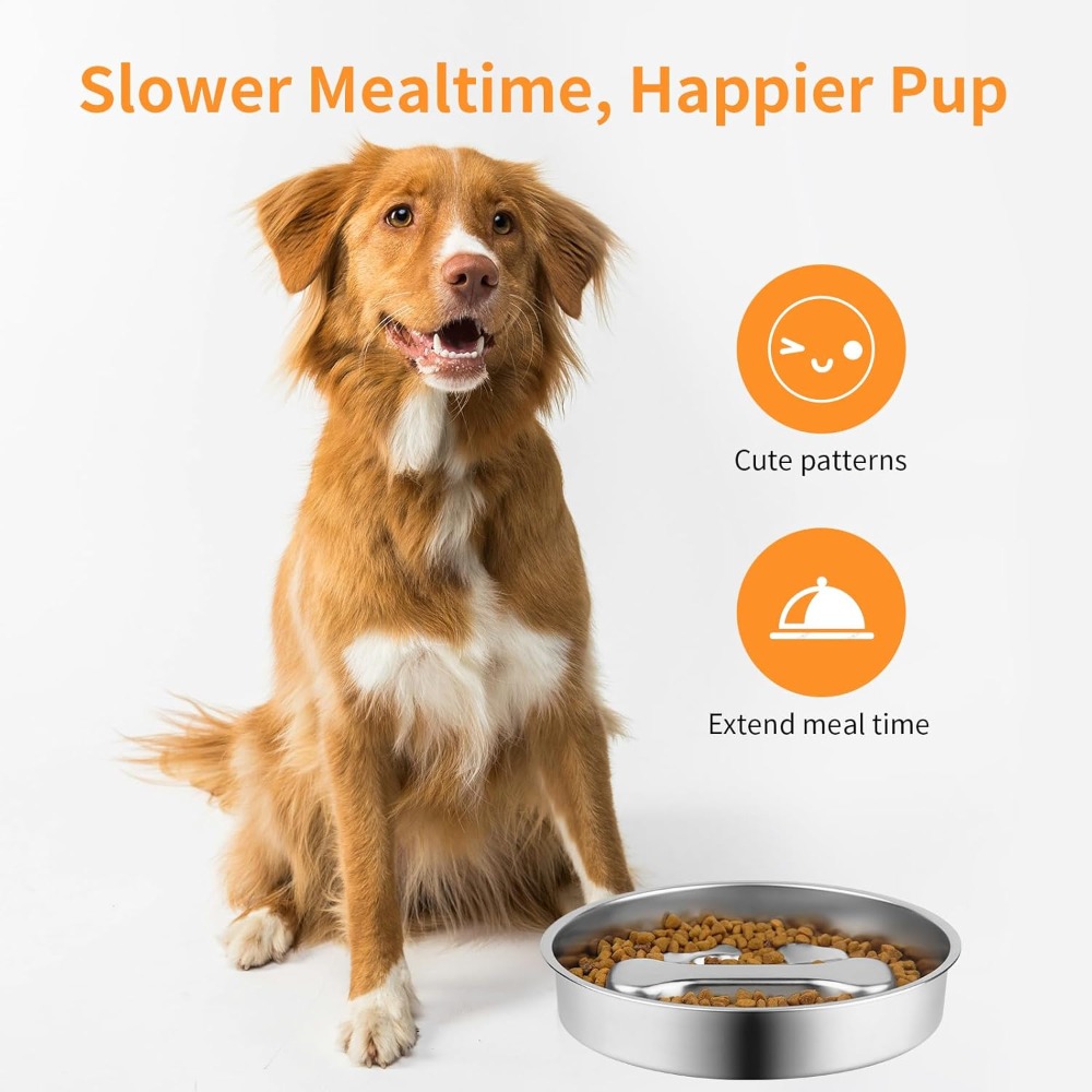 Slow Feeder Dog Bowl Stainless - đánh giá và giá Royal Canin Food Medium
