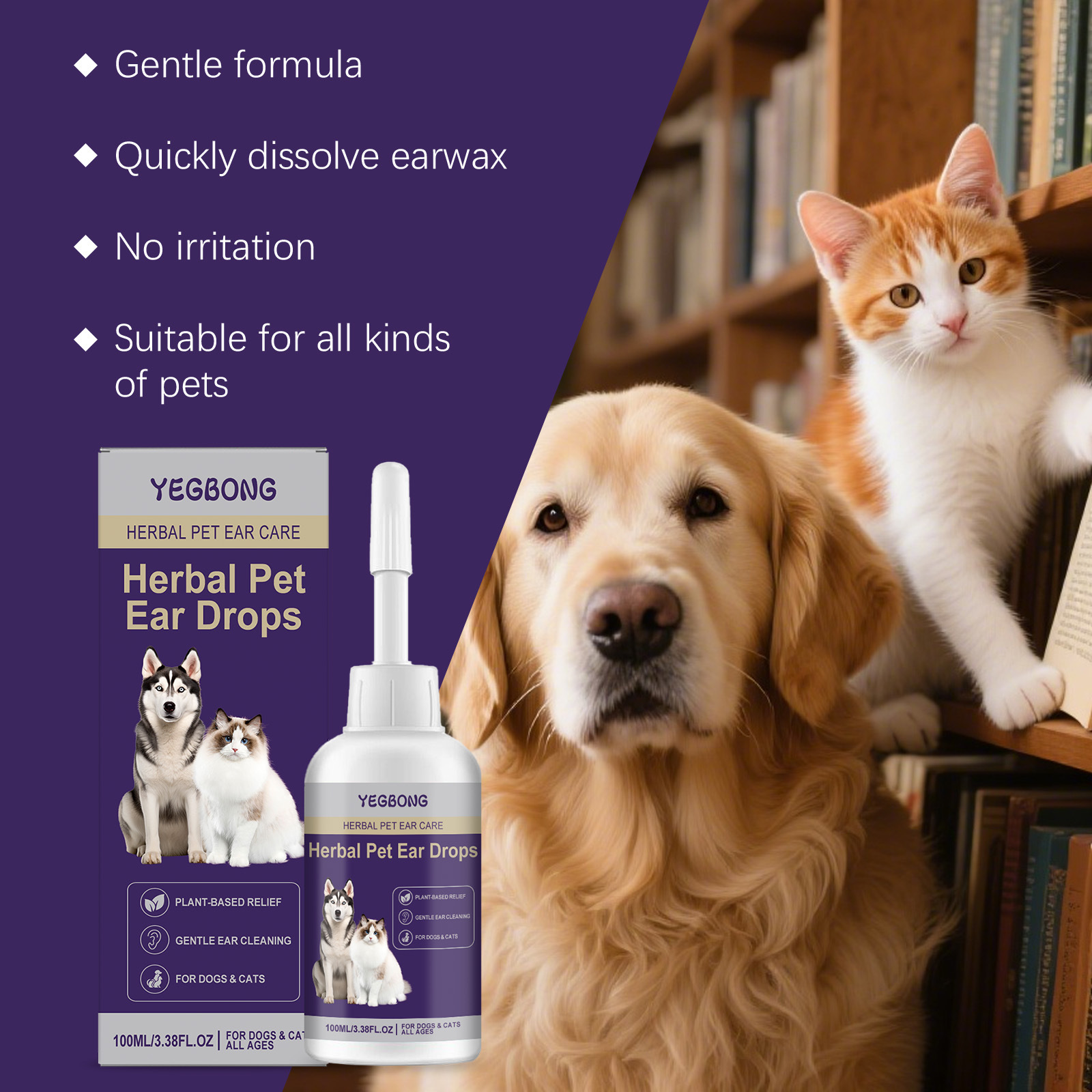 Pets Ear Water Cleaning Drops  - đánh giá và giá Pet Ear Cleaner